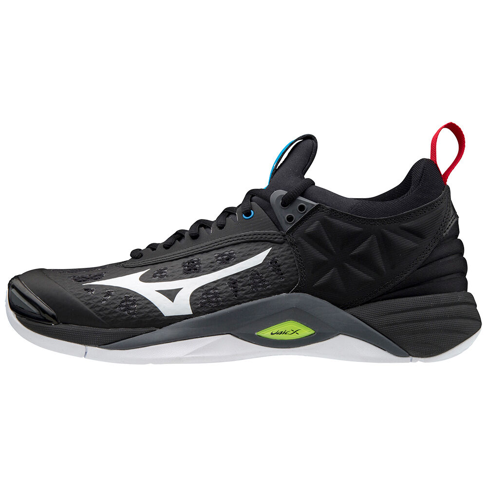 Panske Volejbalove Tenisky Mizuno Wave Momentum Čierne/Biele/Žlté Vypredaj CDUW74052